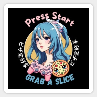 Gamer girl Pizza Party Sticker